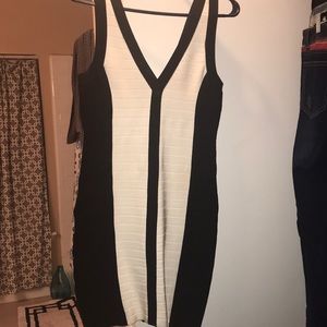 Bebe White and Black Dress